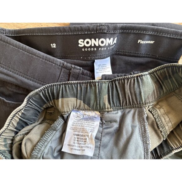 YOUTH BOYS PANTS JOGGERS SIZE 12 GRAY STRETCH CAMOUFLAGE PULL ON DRAWSTRING - Picture 6 of 6